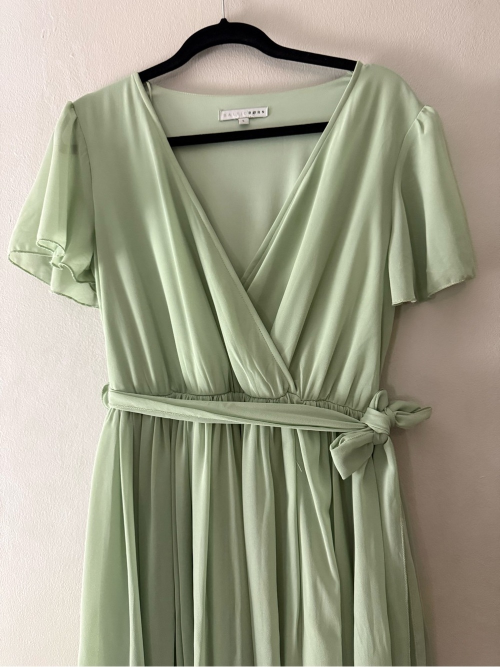 Baltic Born Sage Green Wrap Maxi Dress Flutter Sleeves DM1963 L - Picture 5 of 8